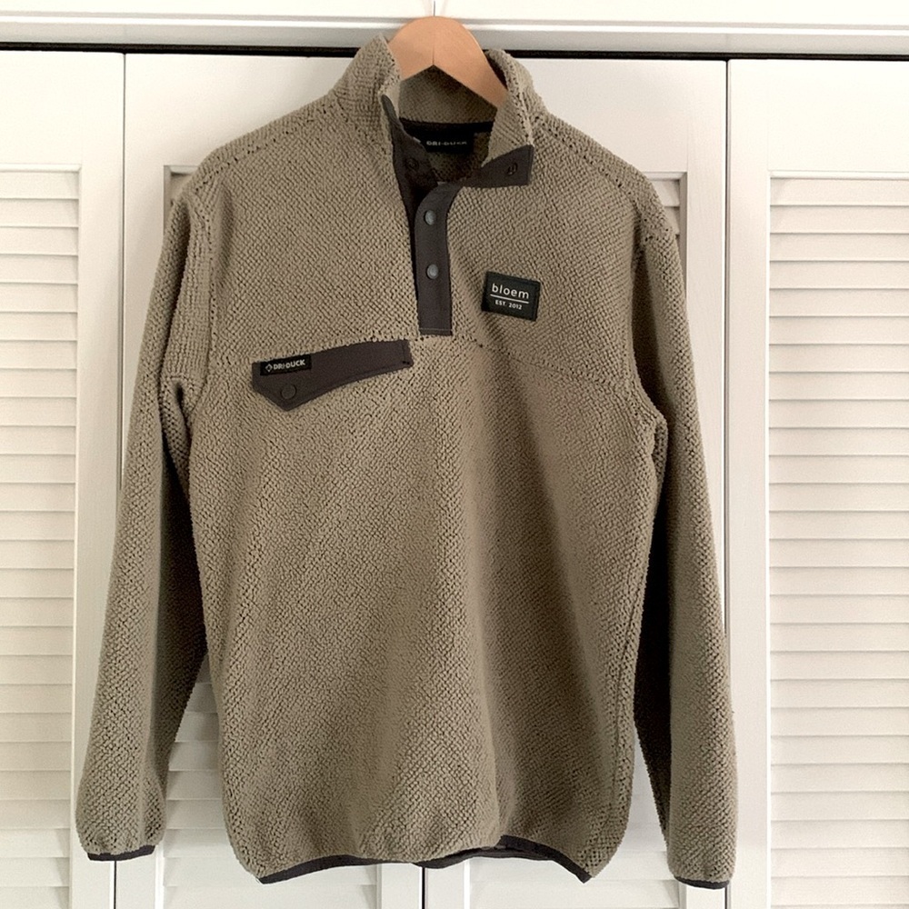 Dri-Duck Brooks Mountain Fleece with Bloem Logo Moss Taupe Men’s Size Small